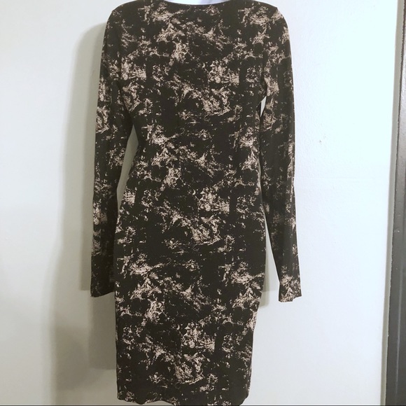 NWOT H&M Black Splatter Paint Long Sleeve Dress M - Picture 3 of 5
